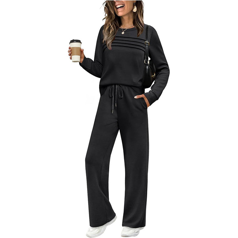 Lounge Set Damen mit lässigem Schnitt und verstellbarem Bund - J&B - 5 - Jasminaboutique.com