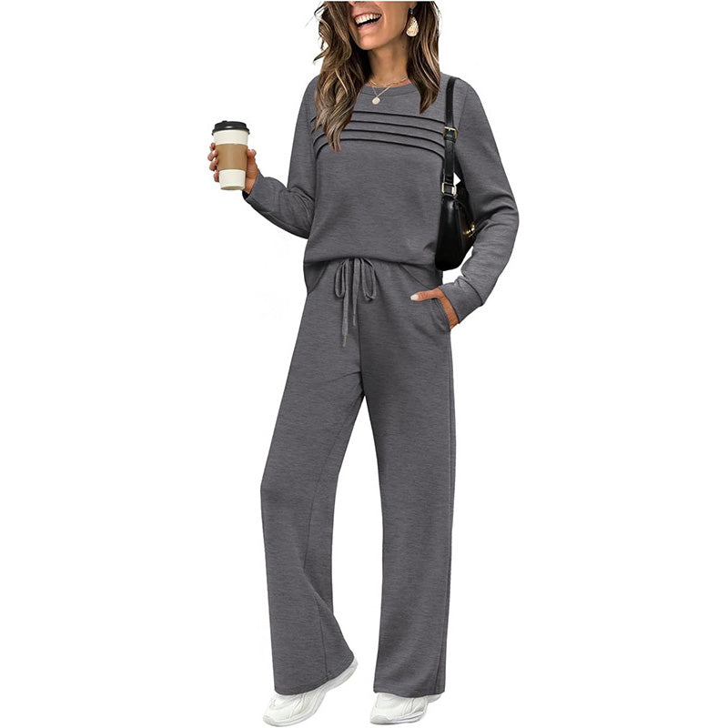 Lounge Set Damen mit lässigem Schnitt und verstellbarem Bund - J&B - 6 - Jasminaboutique.com