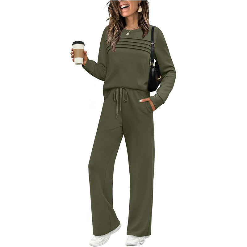 Lounge Set Damen mit lässigem Schnitt und verstellbarem Bund - J&B - 7 - Jasminaboutique.com