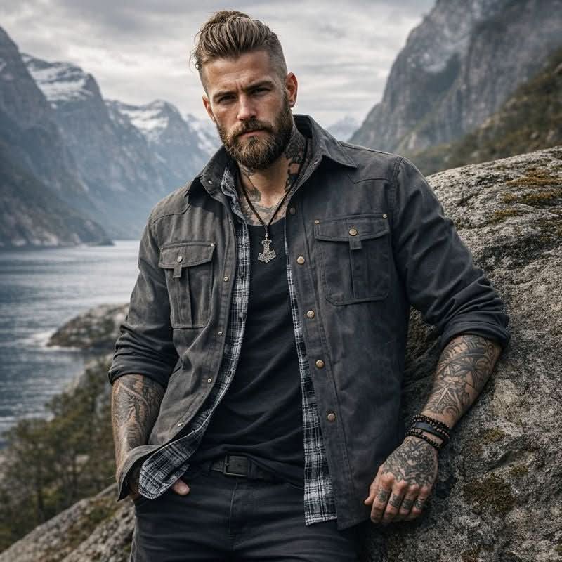 Jacket Herren mit klassischem Schnitt und funktionalen Taschen - J&B - 7 - Jasminaboutique.com