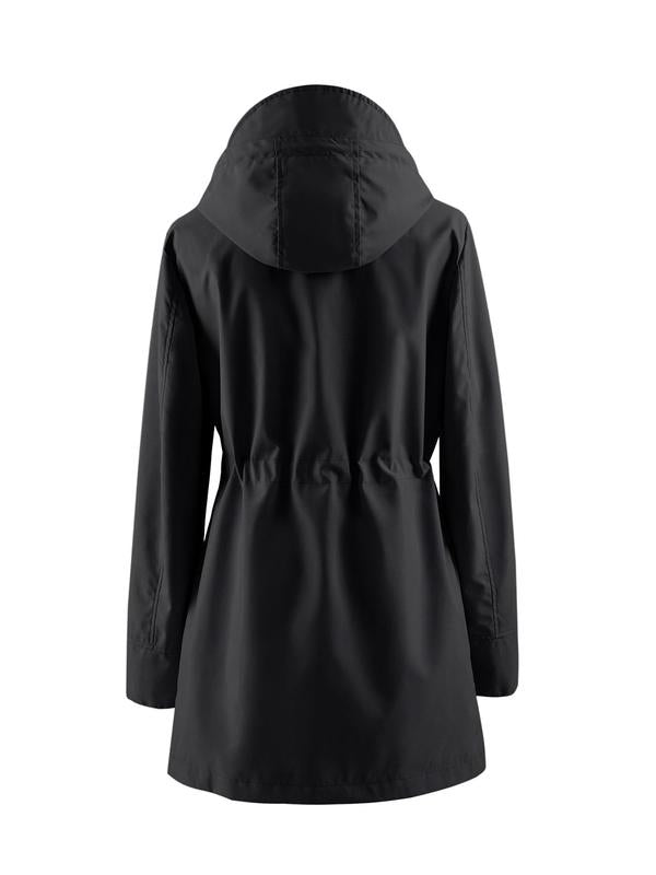 Damen Trenchcoat mit Kapuze und Taillenzug - J&B - 14 - Jasminaboutique.com