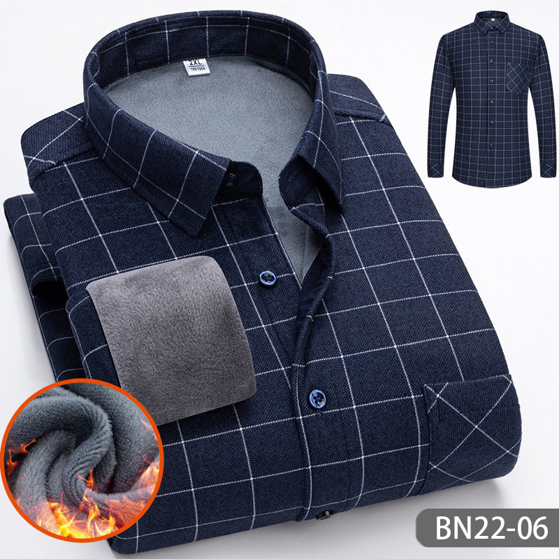 Herrenhemd mit warmem Futter und klassischem Karomuster - J&B - 3 - Jasminaboutique.com