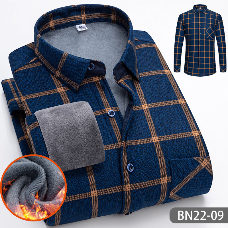 Herrenhemd mit warmem Futter und klassischem Karomuster - J&B - 6 - Jasminaboutique.com
