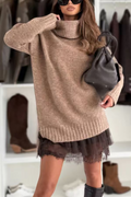 Outfit Damen – Elegantes Kleid mit Rollkragenpullover - J&B - 7 - Jasminaboutique.com