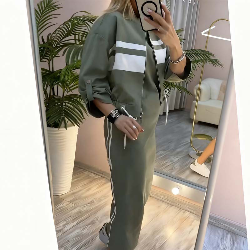 Damen Outfit mit Stehkragenjacke und Kleid - J&B - 4 - Jasminaboutique.com
