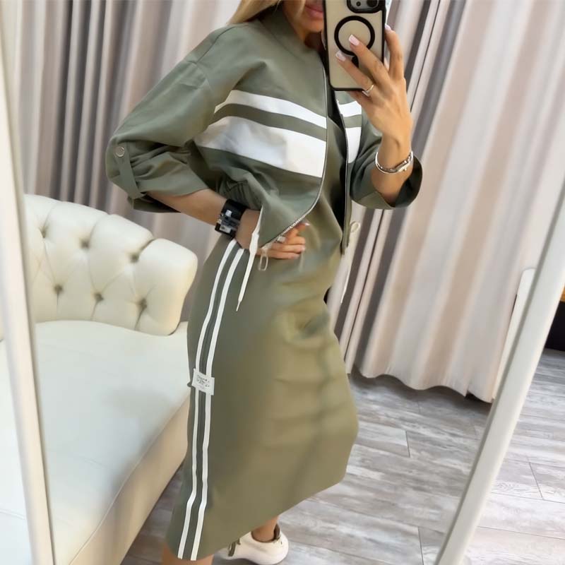 Damen Outfit mit Stehkragenjacke und Kleid - J&B - 7 - Jasminaboutique.com