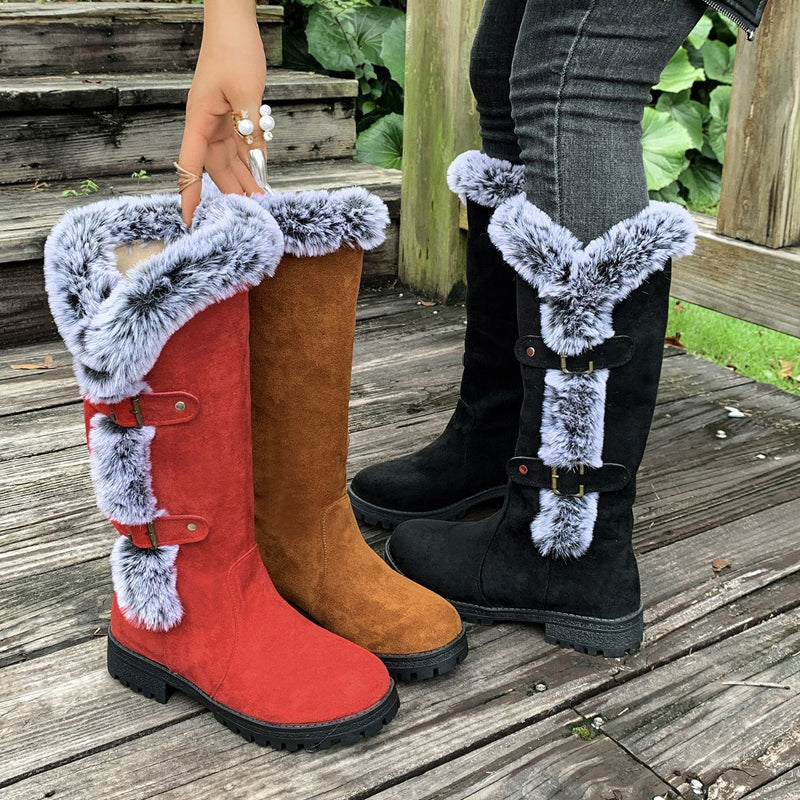 Damen Boots in mittlerer Wadenhöhe mit schickem Schnallen-Detail - J&B - 3 - Jasminaboutique.com