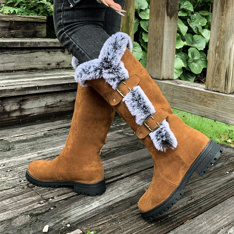 Damen Boots in mittlerer Wadenhöhe mit schickem Schnallen-Detail - J&B - 5 - Jasminaboutique.com