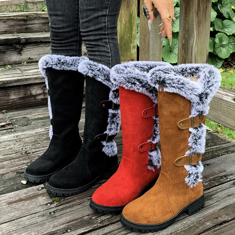 Damen Boots in mittlerer Wadenhöhe mit schickem Schnallen-Detail - J&B - 6 - Jasminaboutique.com