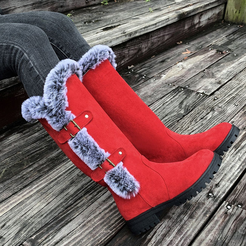 Damen Boots in mittlerer Wadenhöhe mit schickem Schnallen-Detail - J&B - 8 - Jasminaboutique.com