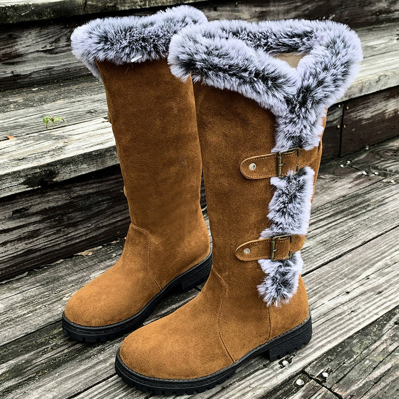 Damen Boots in mittlerer Wadenhöhe mit schickem Schnallen-Detail - J&B - 12 - Jasminaboutique.com