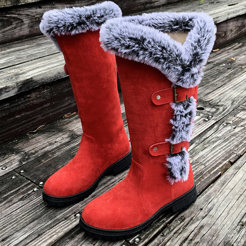 Damen Boots in mittlerer Wadenhöhe mit schickem Schnallen-Detail - J&B - 13 - Jasminaboutique.com