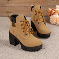 Stiefeletten Damen mit dickem Absatz und Schnürung - J&B - 11 - Jasminaboutique.com