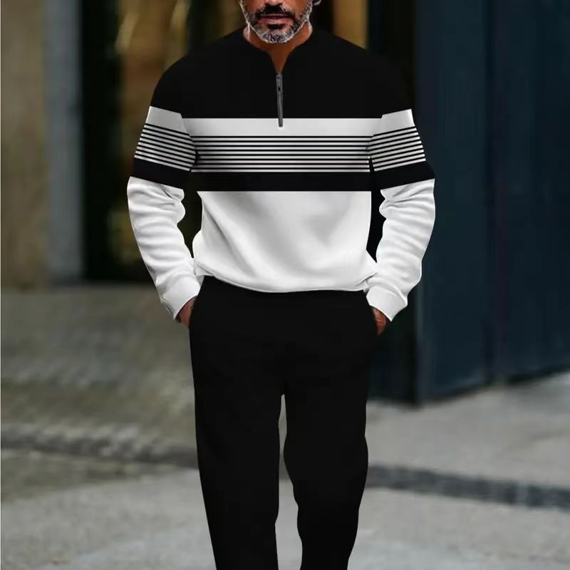 Outfit Herren mit Zip-Hemd und Hose - J&B - 1 - Jasminaboutique.com