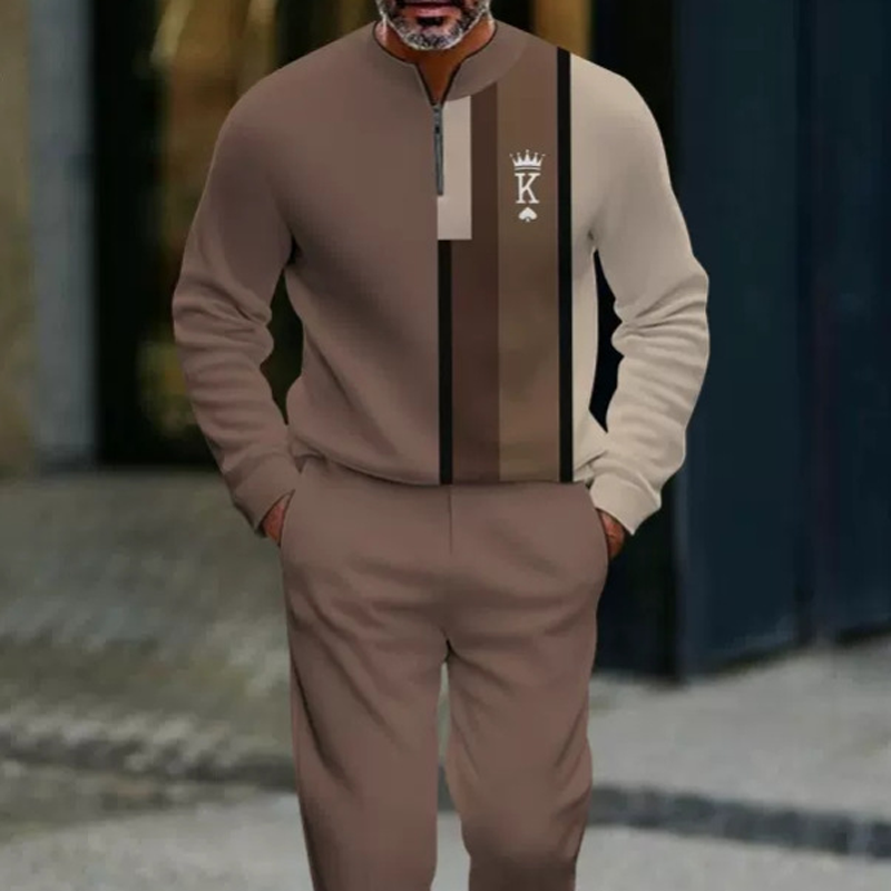Outfit Herren mit Zip-Hemd und Hose - J&B - 3 - Jasminaboutique.com