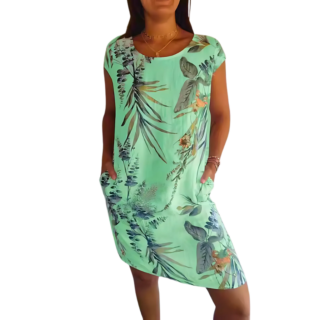 Kleid Damen mit kurzem Arm und lässigem Schnitt - J&B - 5 - Jasminaboutique.com