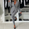 Blazer Set Damen mit taillierter Passform und doppelten Knöpfen - J&B - 1 - Jasminaboutique.com