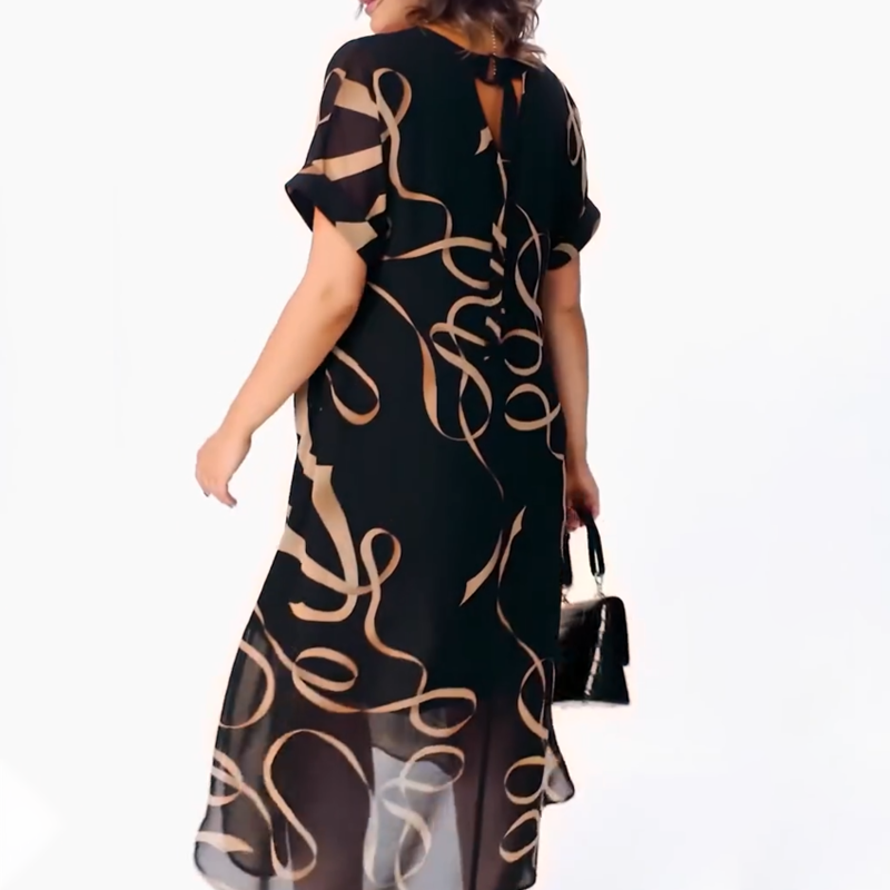 Maxikleid Damen mit V-Ausschnitt und lockerem Schnitt - J&B - 4 - Jasminaboutique.com
