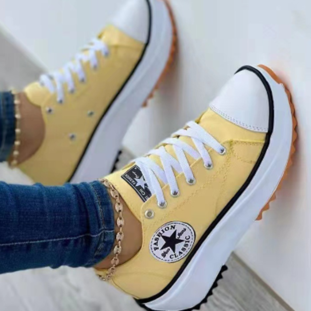 Sneakers Damen mit auffälliger Sohle und lässigem Schnitt - J&B - 3 - Jasminaboutique.com