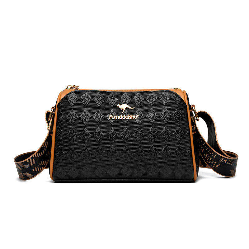 Stylische Umhängetasche Damen mit Rautenmuster und drei Fächern - J&B - 7 - Jasminaboutique.com