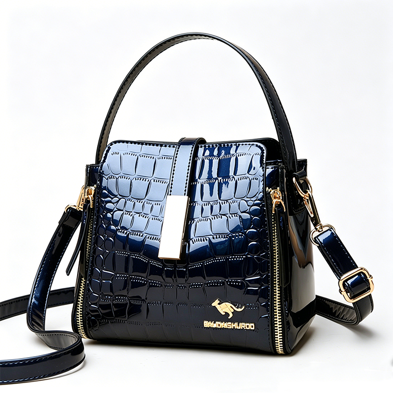 Handtasche Damen – Strukturierte Silhouette, Goldene Beschläge & Geräumig - J&B - 9 - Jasminaboutique.com