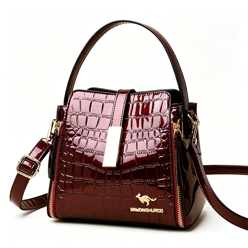 Handtasche Damen – Strukturierte Silhouette, Goldene Beschläge & Geräumig - J&B - 10 - Jasminaboutique.com