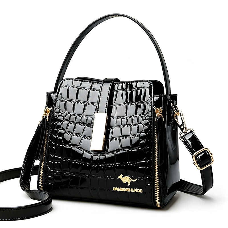 Handtasche Damen – Strukturierte Silhouette, Goldene Beschläge & Geräumig - J&B - 11 - Jasminaboutique.com