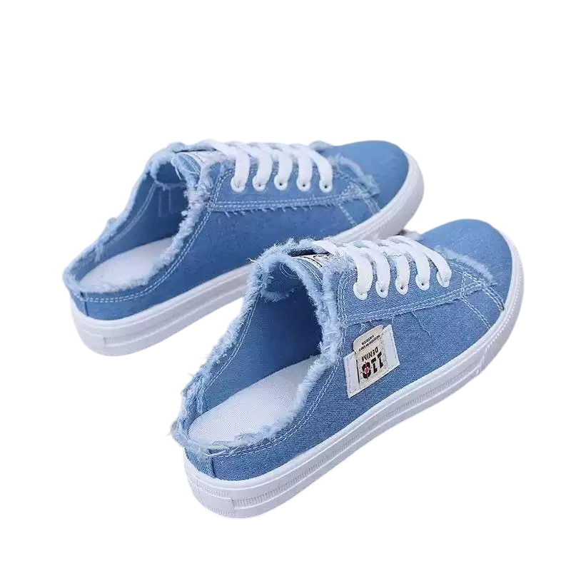 Sneaker Damen mit offener Ferse und fransigen Kanten - J&B - 9 - Jasminaboutique.com