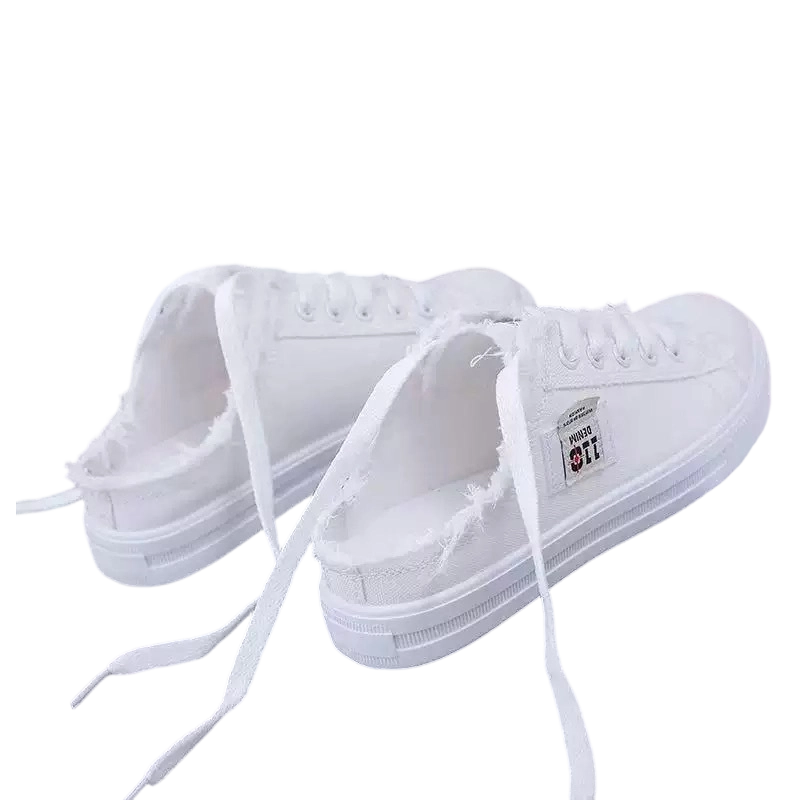 Sneaker Damen mit offener Ferse und fransigen Kanten - J&B - 10 - Jasminaboutique.com