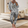 Outfit Damen mit V-Ausschnitt und glänzenden Pailletten - J&B - 2 - Jasminaboutique.com