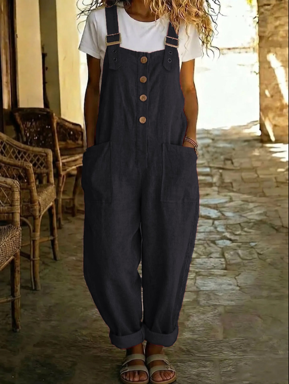 Lässige Damen-Latzhose mit verstellbaren Trägern und praktischen Taschen - J&B - 13 - Jasminaboutique.com