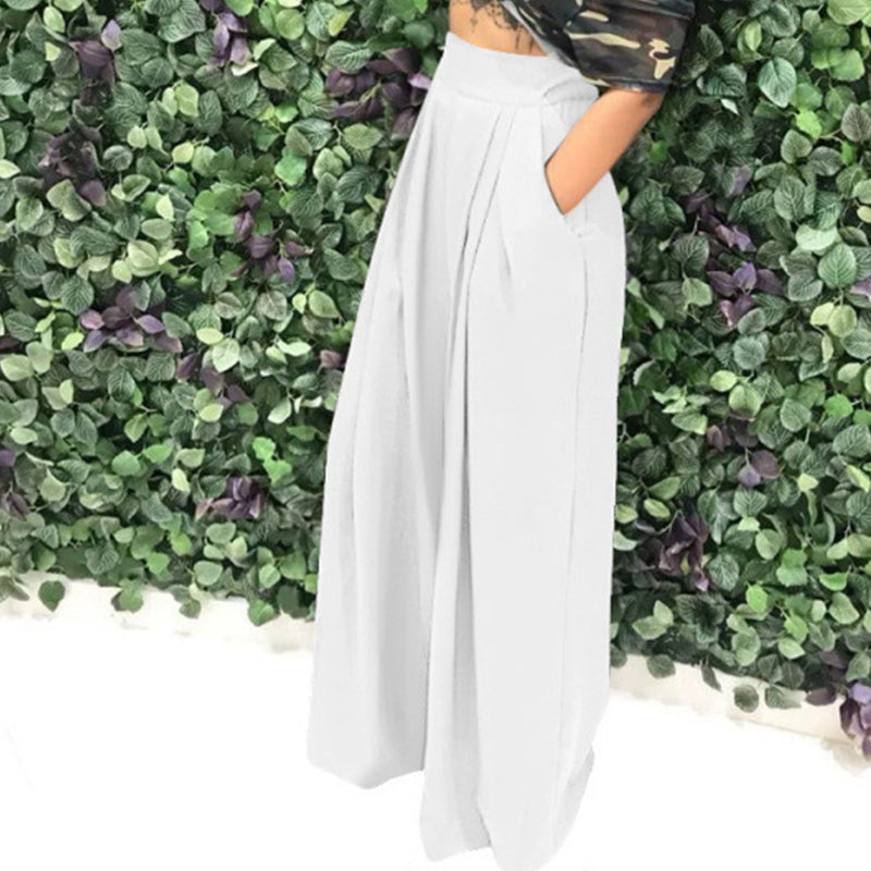 Hochtaillierte Damenhose mit weitem Bein und praktischen Taschen - J&B - 6 - Jasminaboutique.com