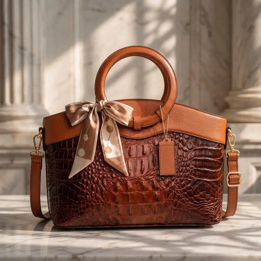 Handtasche Damen mit rundem Griff und eleganten Details - J&B - 2 - Jasminaboutique.com