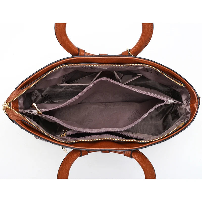 Handtasche Damen mit rundem Griff und eleganten Details - J&B - 4 - Jasminaboutique.com