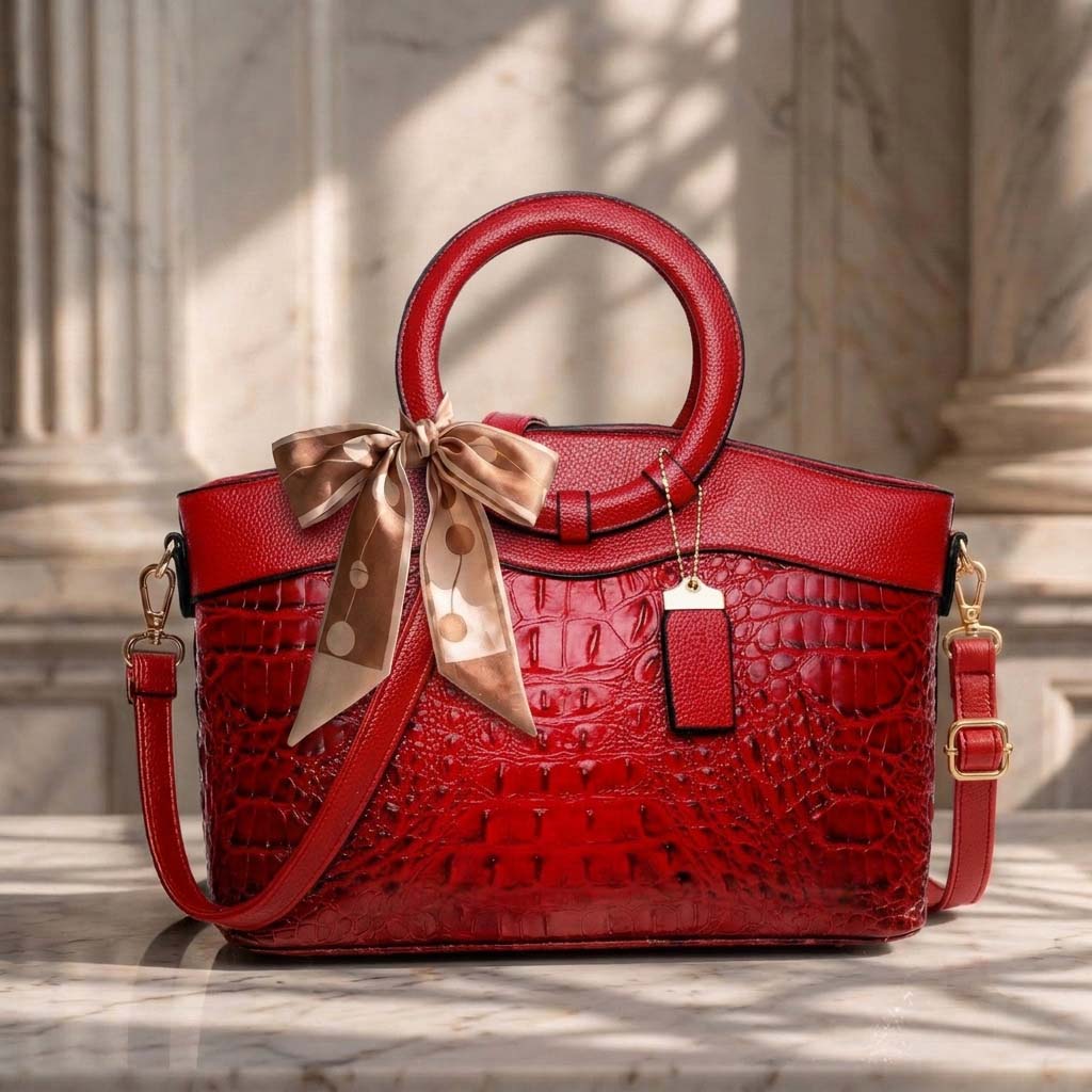 Handtasche Damen mit rundem Griff und eleganten Details - J&B - 7 - Jasminaboutique.com