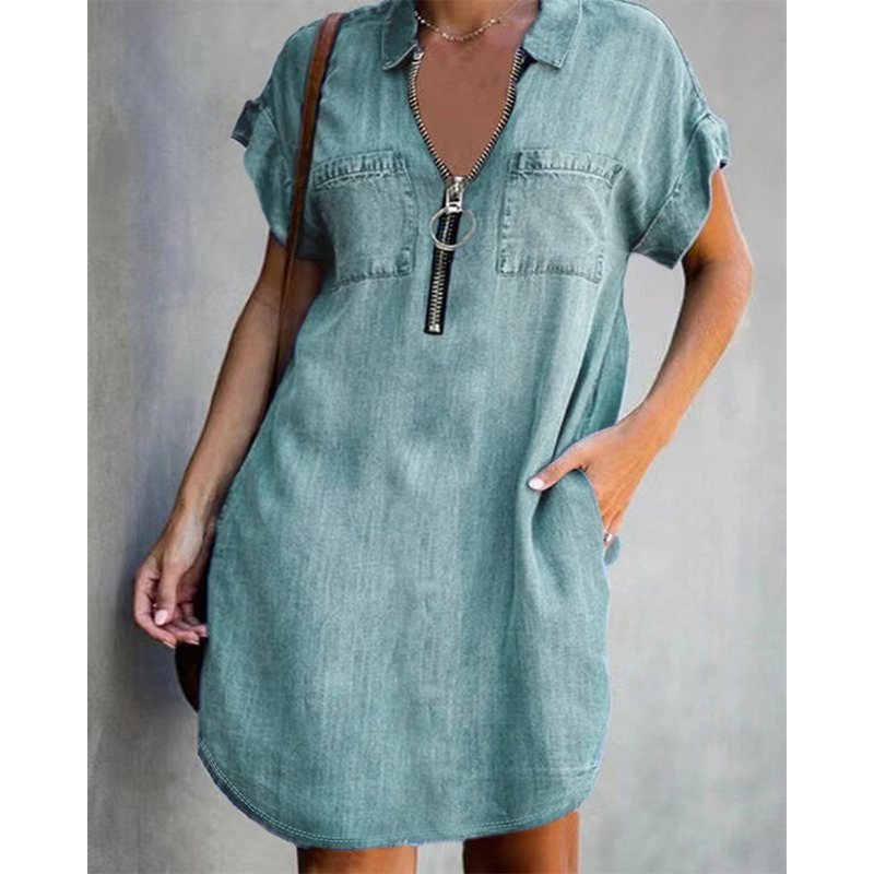 Kleid Damen mit Kragen und Reißverschluss - J&B - 10 - Jasminaboutique.com