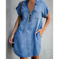Kleid Damen mit Kragen und Reißverschluss - J&B - 11 - Jasminaboutique.com
