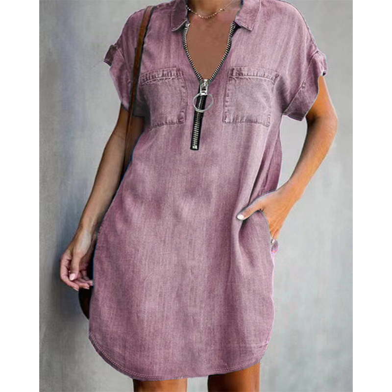 Kleid Damen mit Kragen und Reißverschluss - J&B - 13 - Jasminaboutique.com