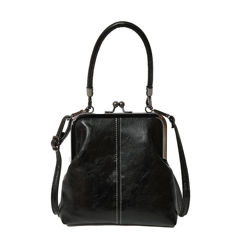 Handtasche Damen mit Vintage-Klappverschluss und zwei Trageoptionen - J&B - 8 - Jasminaboutique.com