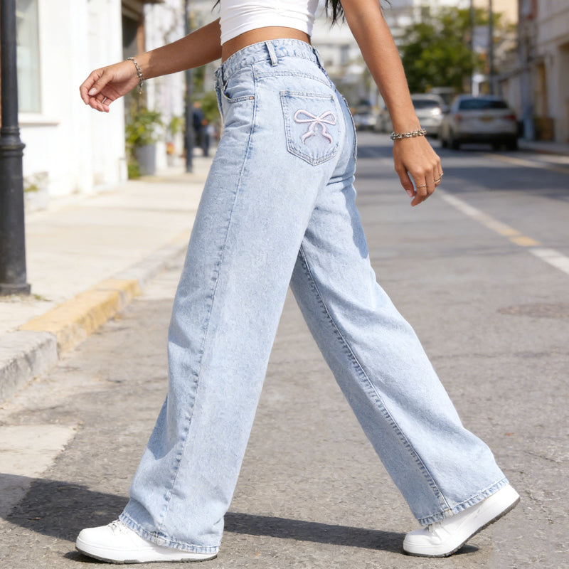 Jeans Damen mit hohem Bund und entspannter Passform - J&B - 8 - Jasminaboutique.com