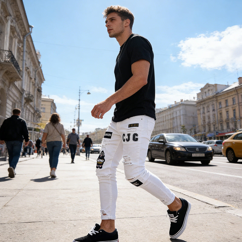 Herren Jeans mit Ripped-Design und Slim Fit - J&B - 2 - Jasminaboutique.com