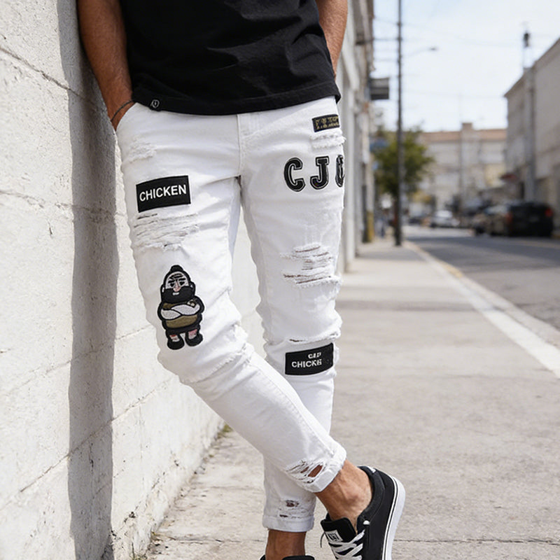 Herren Jeans mit Ripped-Design und Slim Fit - J&B - 3 - Jasminaboutique.com