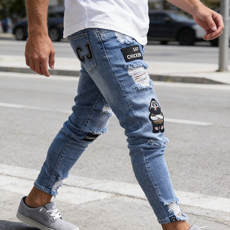 Herren Jeans mit Ripped-Design und Slim Fit - J&B - 4 - Jasminaboutique.com
