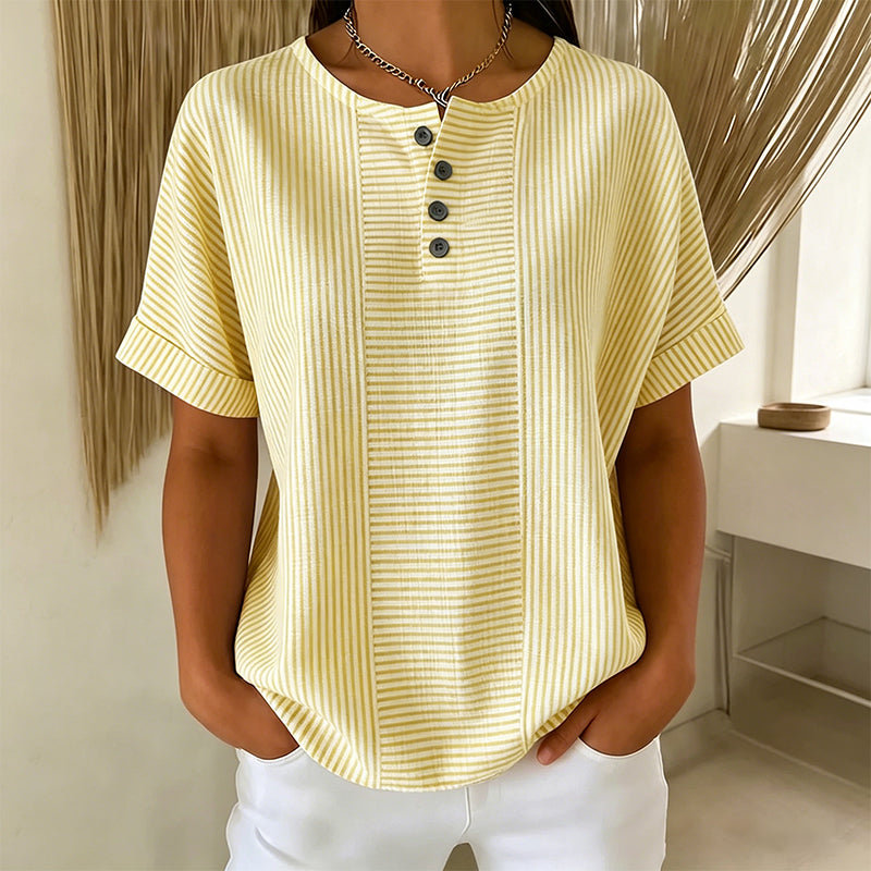 Bluse Damen mit Rundhalsausschnitt und Knopfleiste - J&B - 11 - Jasminaboutique.com