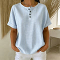 Bluse Damen mit Rundhalsausschnitt und Knopfleiste - J&B - 12 - Jasminaboutique.com