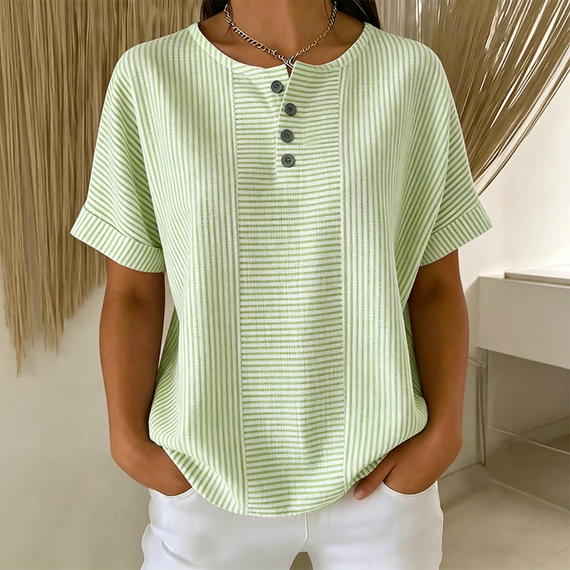 Bluse Damen mit Rundhalsausschnitt und Knopfleiste - J&B - 13 - Jasminaboutique.com
