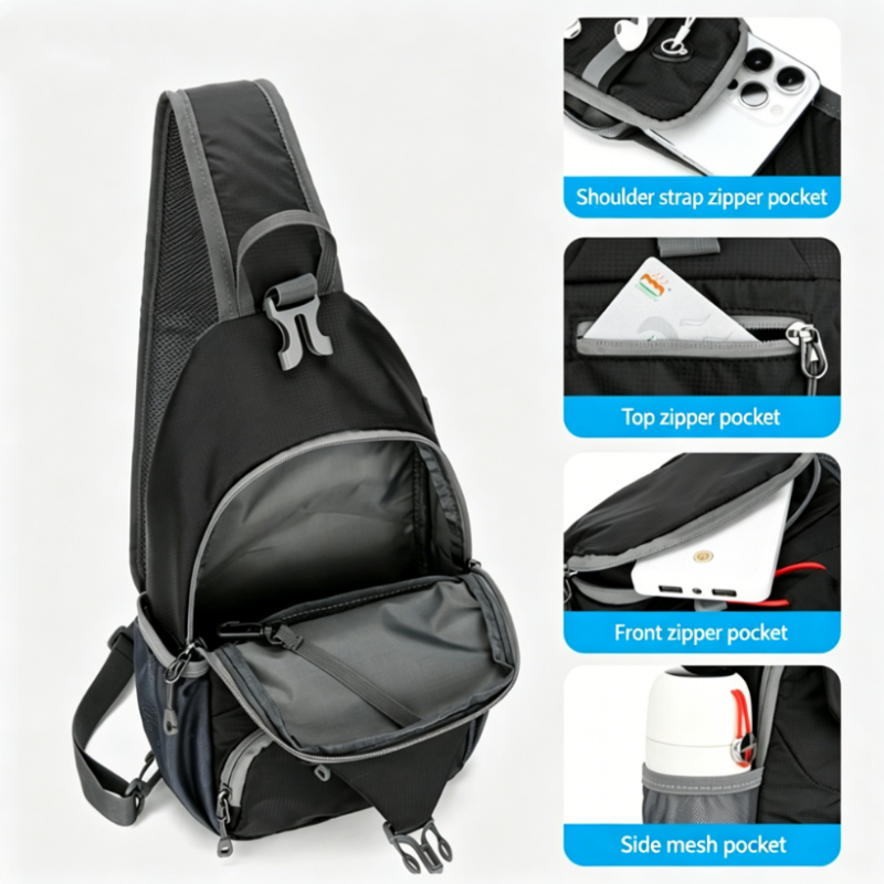Outdoor Sling Bag Herren – Praktische Fächer, Ergonomisches Design - J&B - 5 - Jasminaboutique.com
