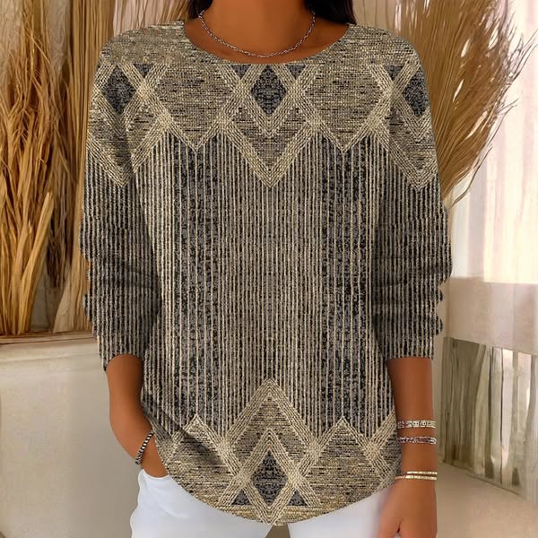 Pullover Damen mit modernem Schnitt und auffälligem Muster - J&B - 1 - Jasminaboutique.com