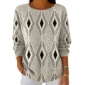 Pullover Damen mit modernem Schnitt und auffälligem Muster - J&B - 4 - Jasminaboutique.com