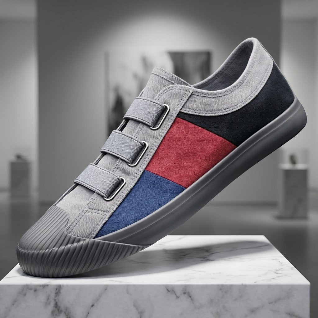 Sneaker Damen mit strukturiertem Schnitt und praktischen Riemen - J&B - 3 - Jasminaboutique.com